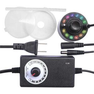 Adjustable Mist Maker with LED and Splash Guard, Fogger Water Fountain Machine